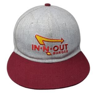 In-N-Out Burger Snapback Hat Multicolor One Size Embroidered Three In